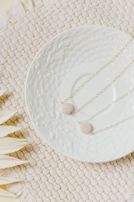 NORA Necklace - Rose Quartz
