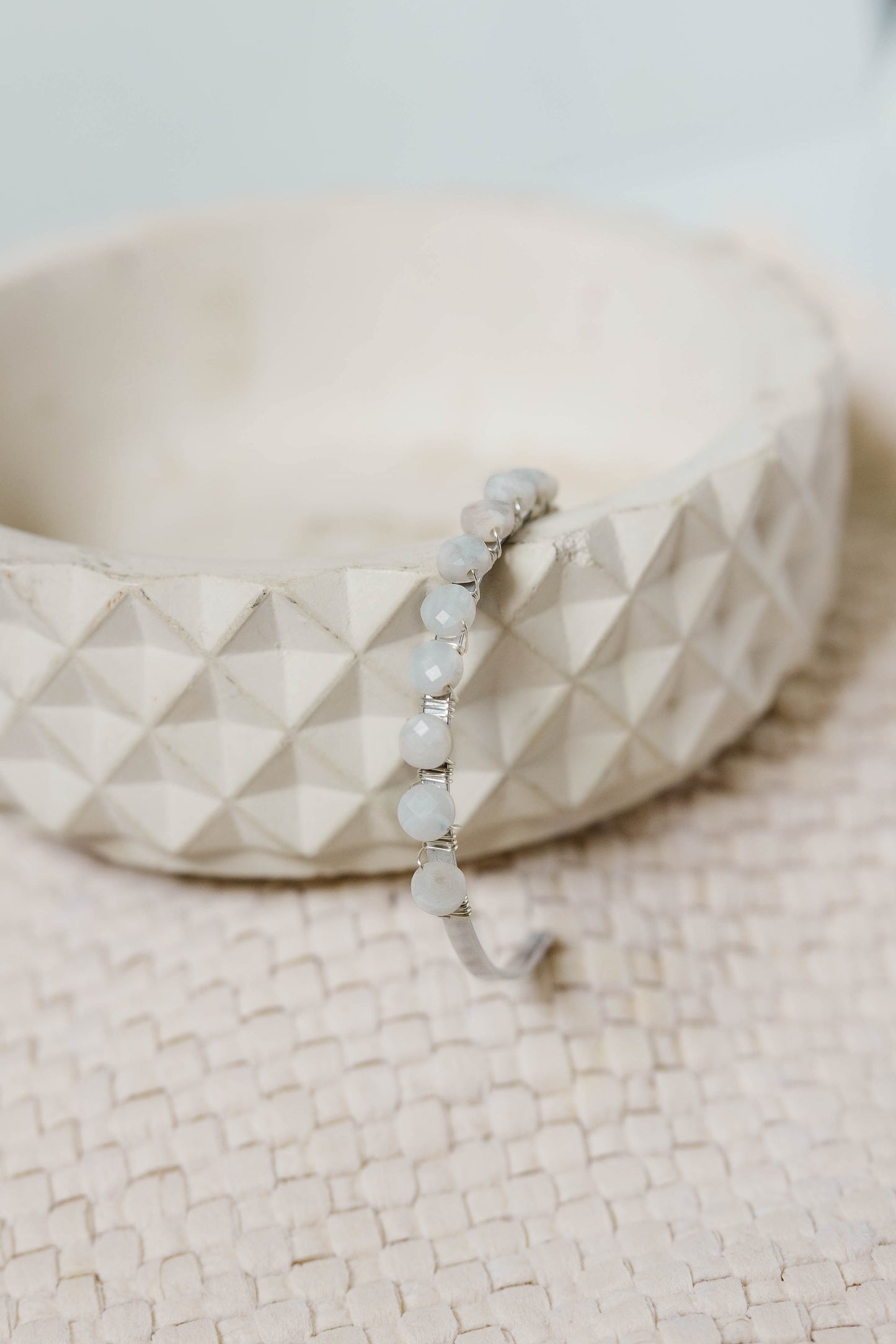 Rhys Bangle Bracelet - Snowy Quartz