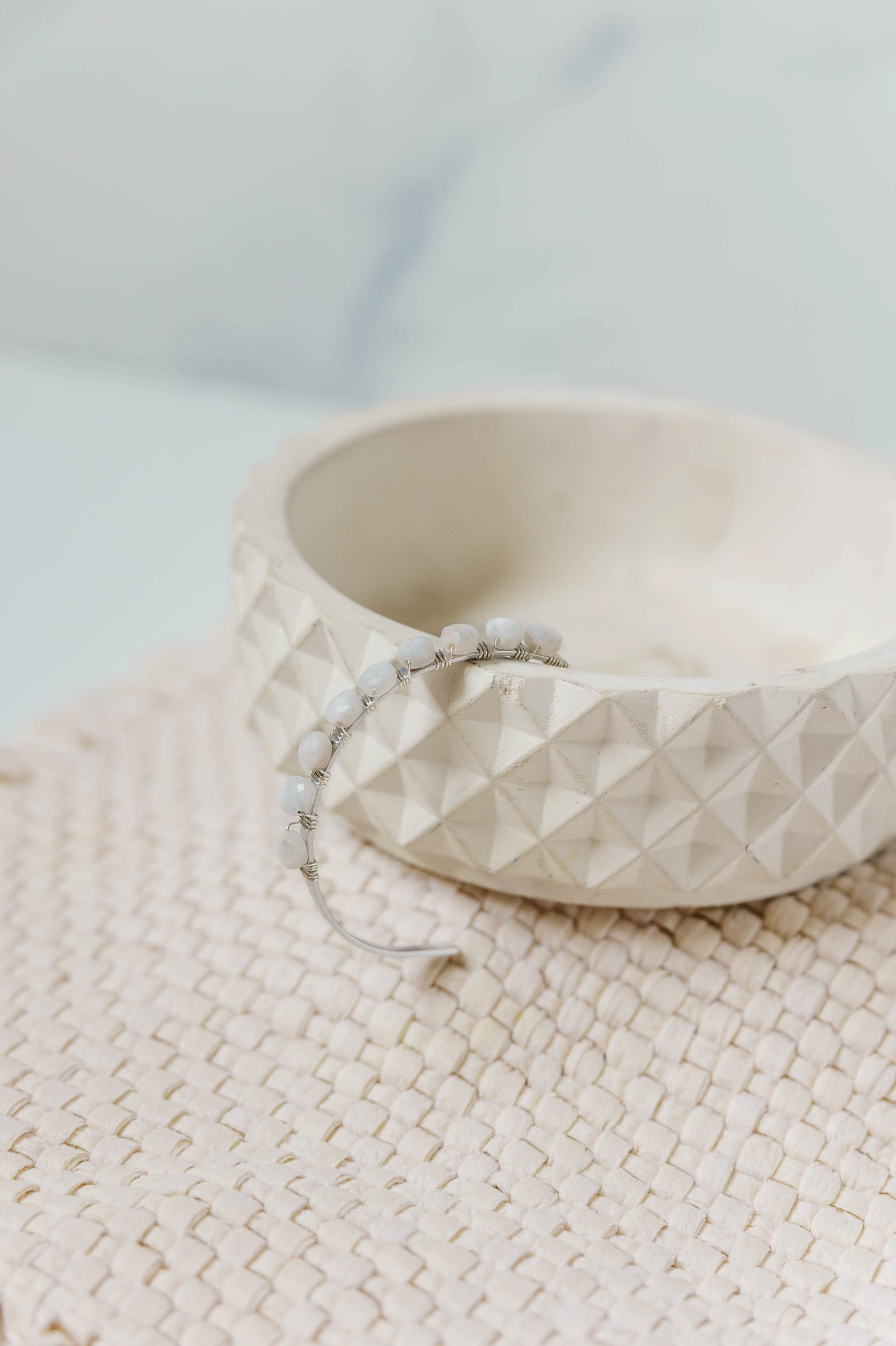 Rhys Bangle Bracelet - Snowy Quartz