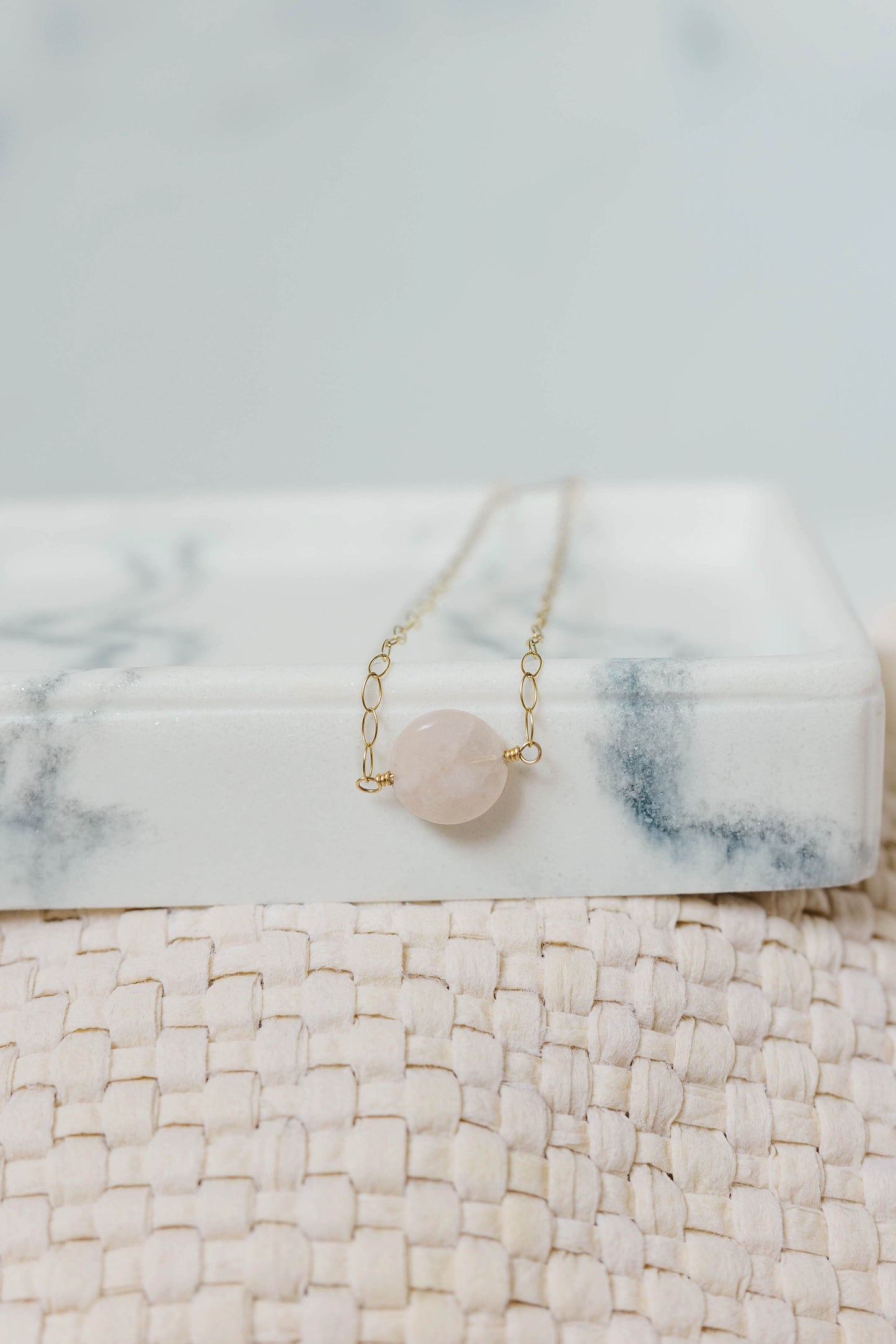 NORA Necklace - Rose Quartz