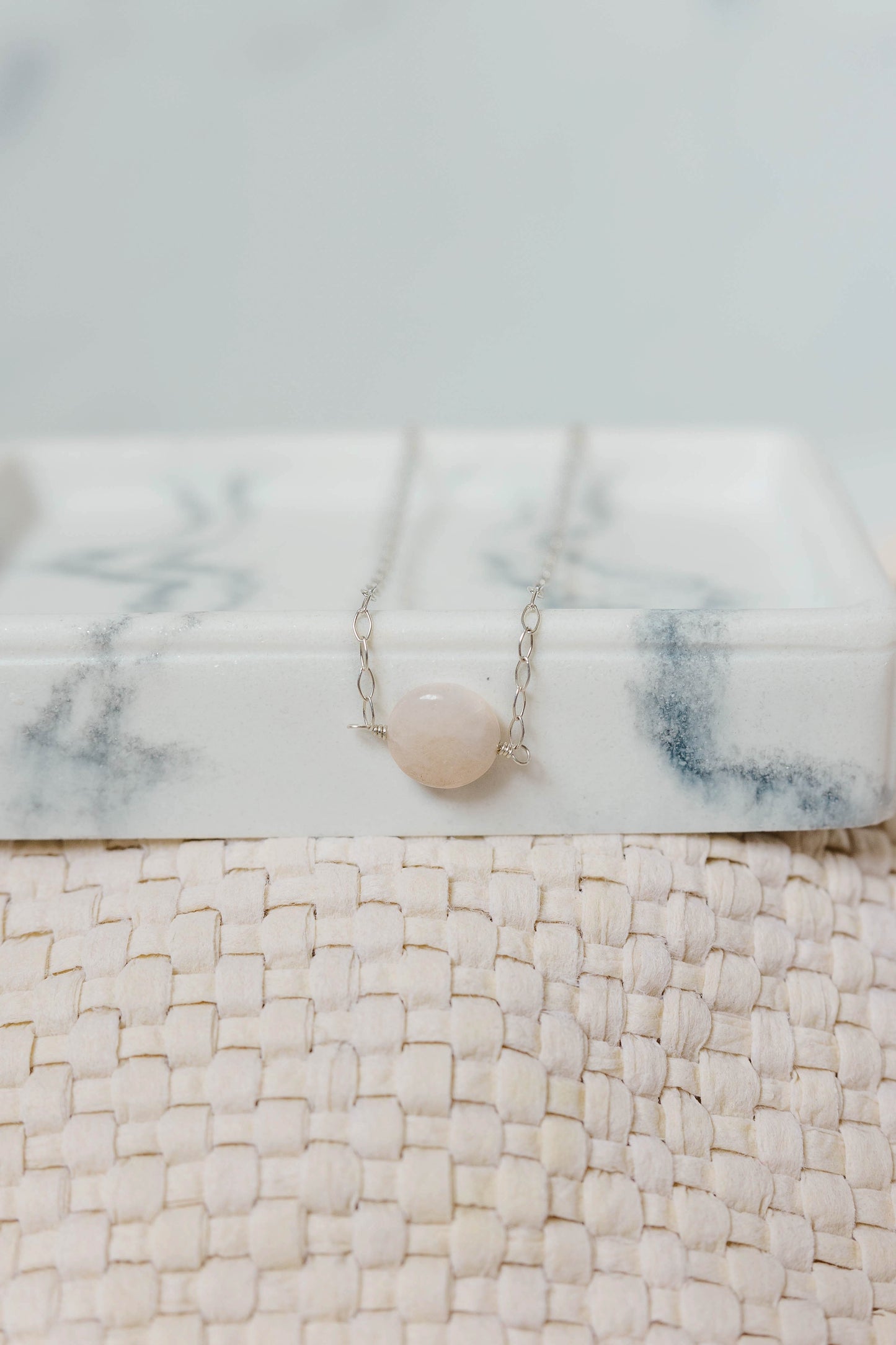 NORA Necklace - Rose Quartz
