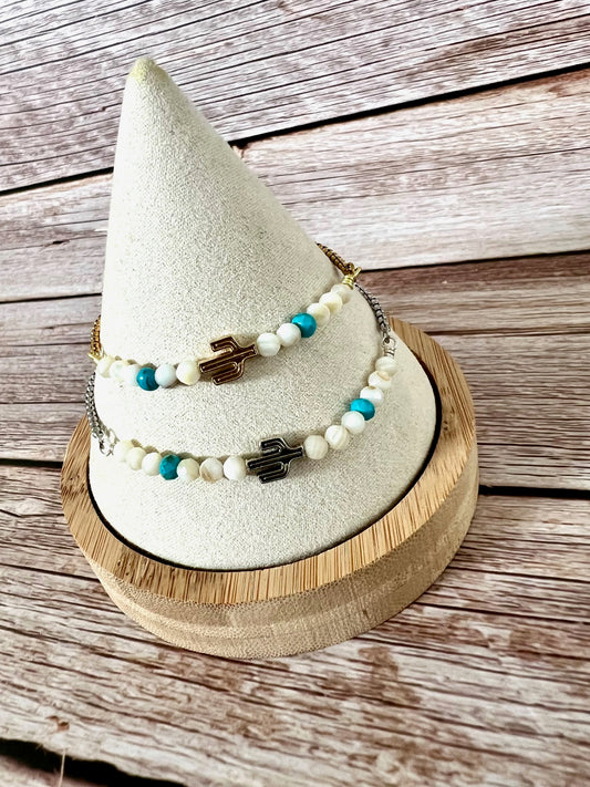 Desert Vibes Moonstone/Turquoise Bracelet