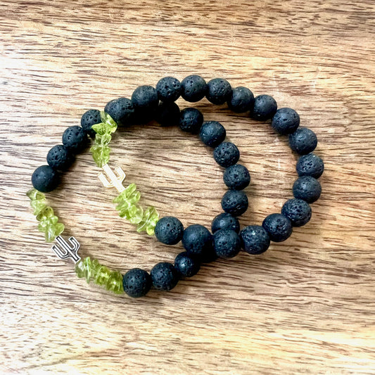 Arizona Lava/Peridot Bracelet